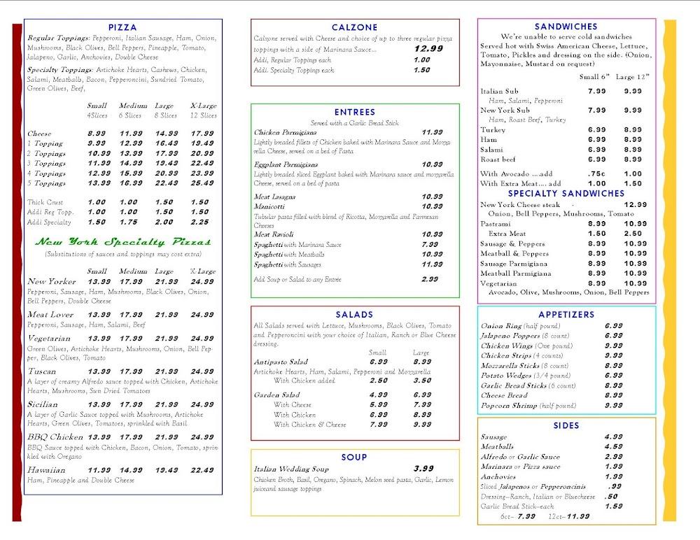 New York Pizza of Redlands Menu image 1