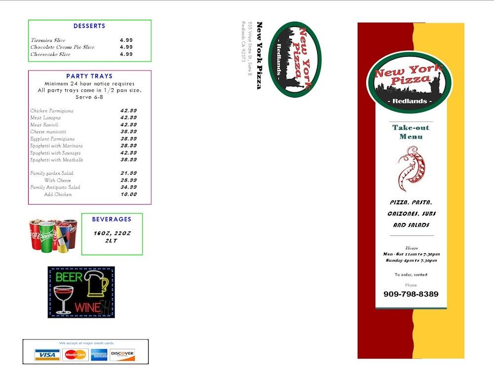 New York Pizza of Redlands Menu image 2